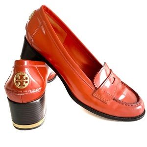 Tory Burch Vintage Orange Patent Leather Pumps